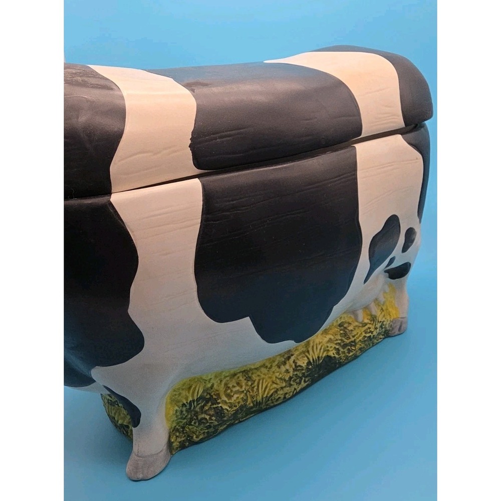 Sakura Warren Kimble Cookie Jar Holstein Cow Ceramic Hand Painted B&W - Picture 3 of 8
